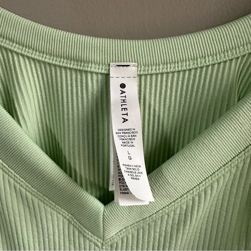 Athleta Renew Seamless V-Neck Tank Calypso Mint Size Large - Picture 3 of 4
